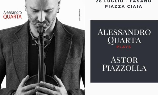 Il violinista ALESSANDRO QUARTA torna in concerto dopo il lockdown, il 28 luglio in Piazza Ciaia a Fasano (Brindisi), all’interno della rassegna “La Musica Riparte!” di Fasanomusica